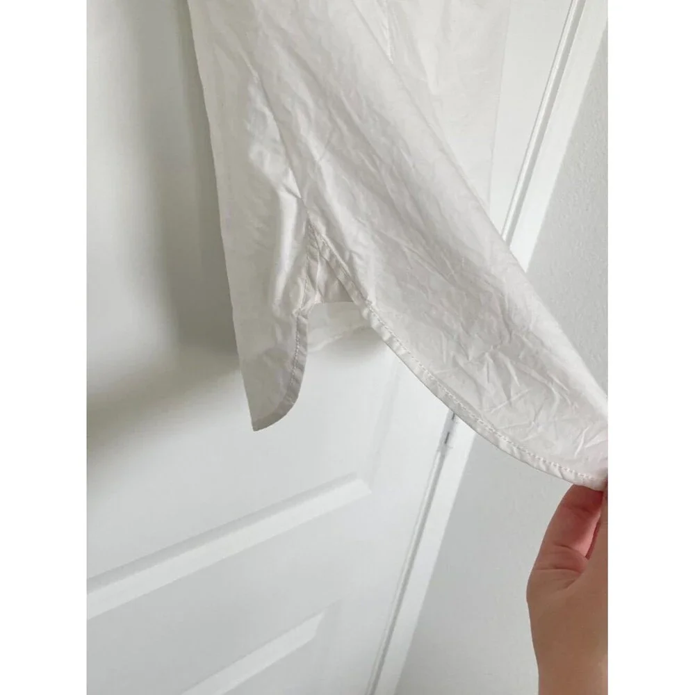 J.Crew White Poplin Shirt Women 4 Quiet Luxury Cotton Button Down Top